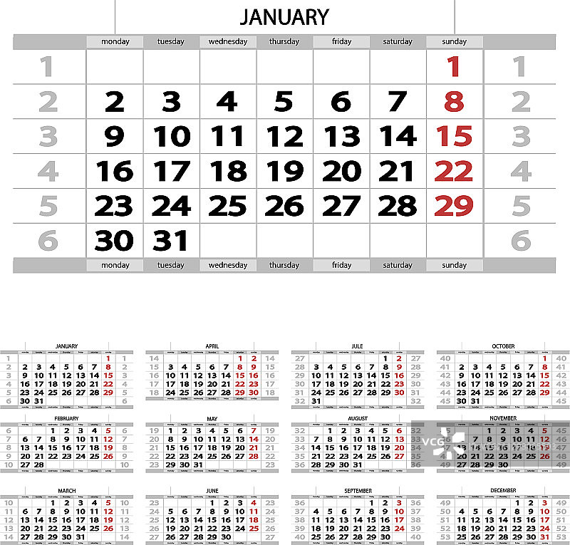 灰色日历02图片素材