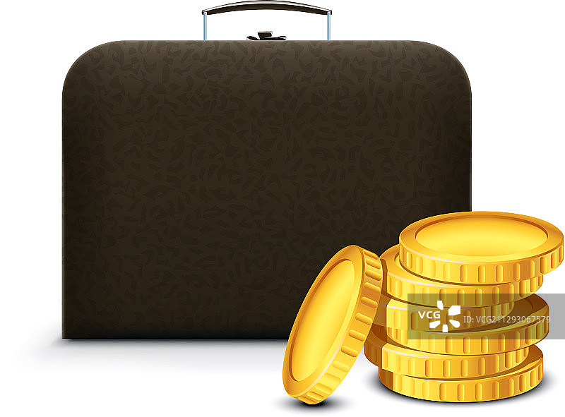 装有金币的盒子图片素材