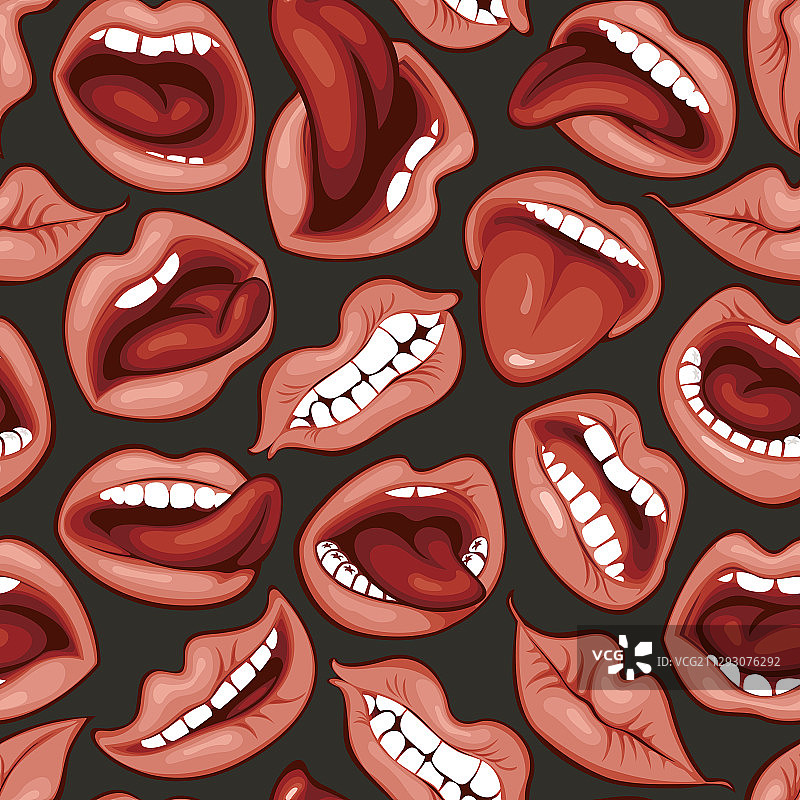 嘴唇无缝图案图片素材