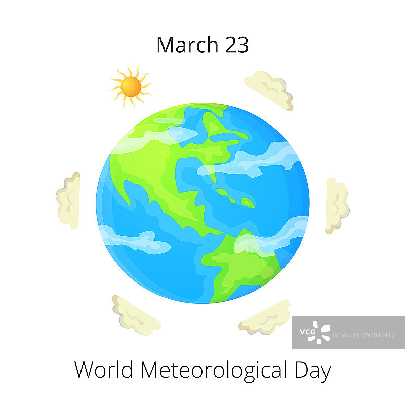 卡通世界气象日卡片或海报图片素材
