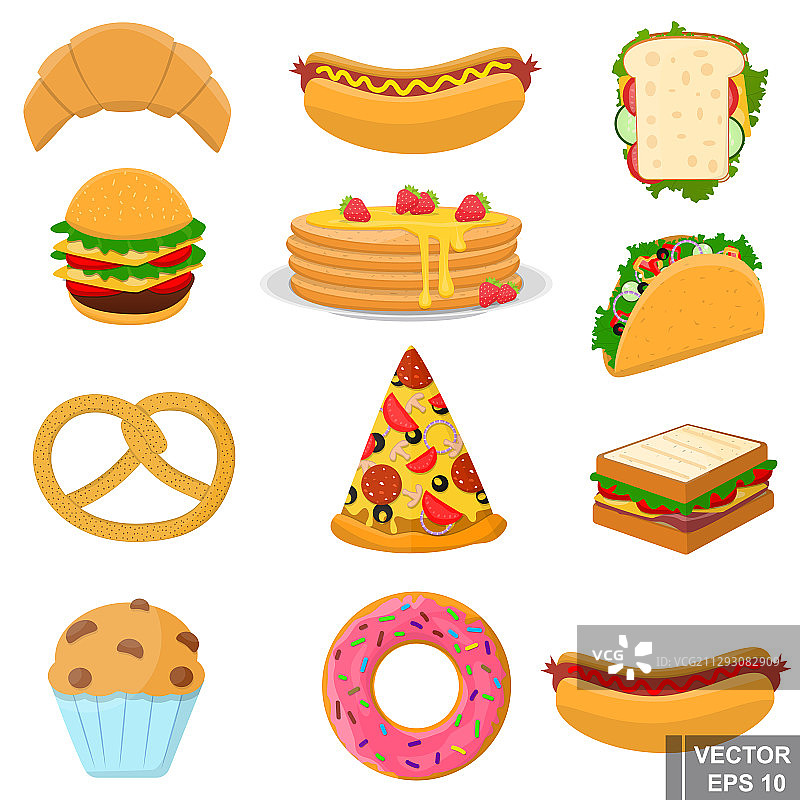 美味快餐晚餐图标设计图片素材