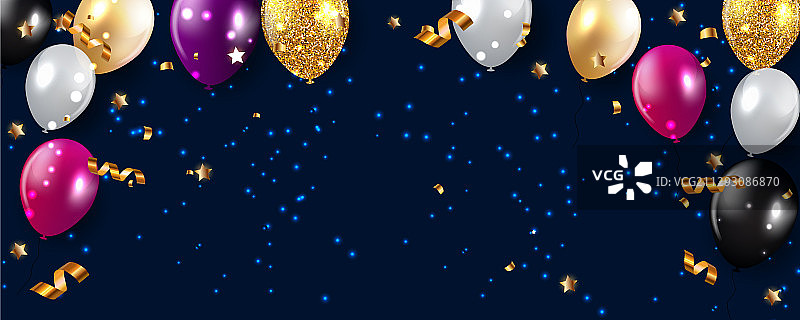 光滑的生日气球背景图片素材