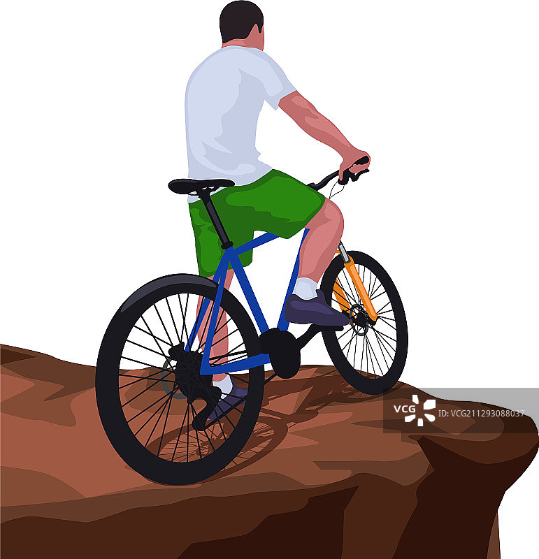 山地彩色自行车骑行者图片素材