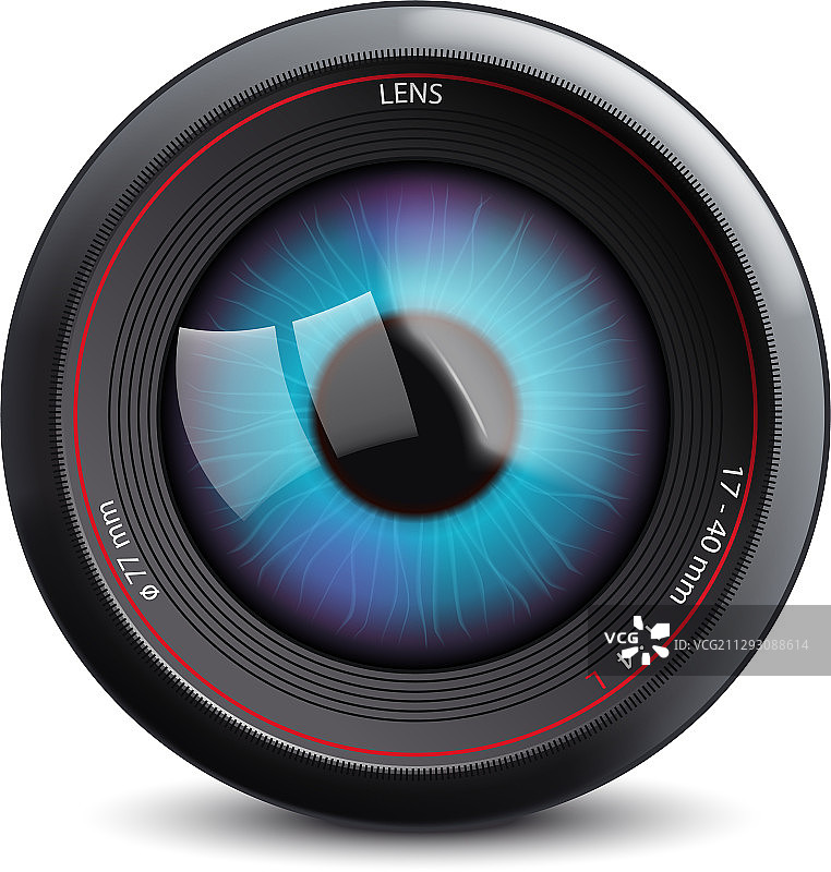 白色背景上的相机镜头图片素材