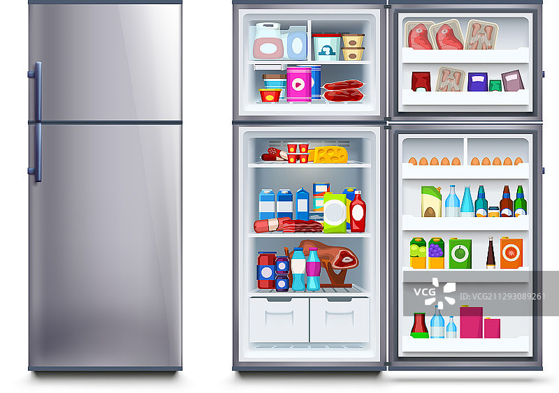 装满食物的冰箱图片素材