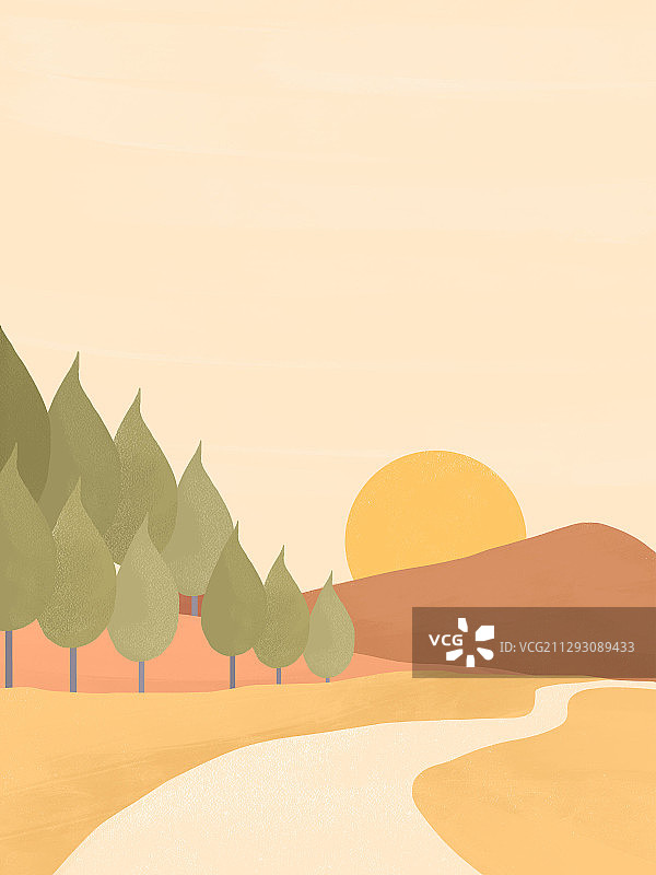 旅途风景插画图片素材