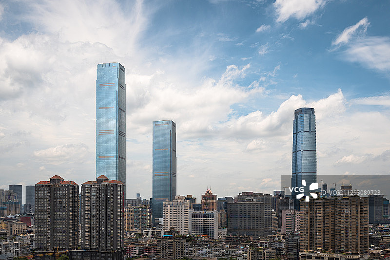 湖南省长沙市三剑客国金中心与世茂国际中心建筑图片素材