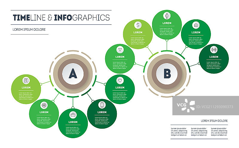 波浪形信息图表设计图片素材
