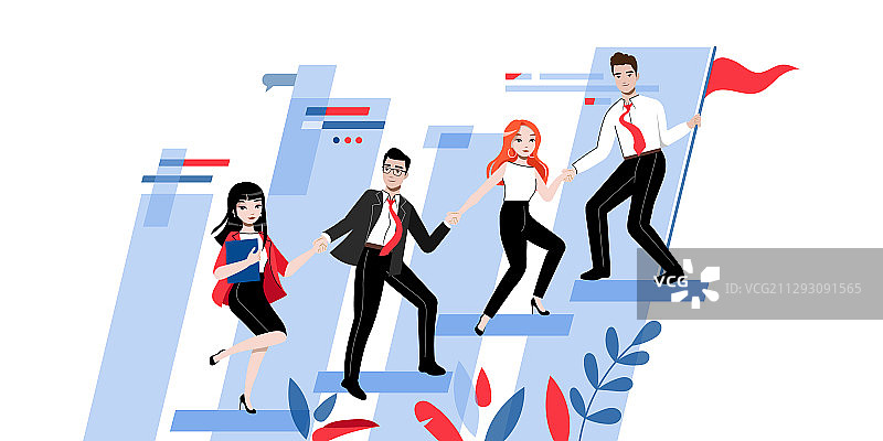 团队合作概念：商务人士工作场景图片素材