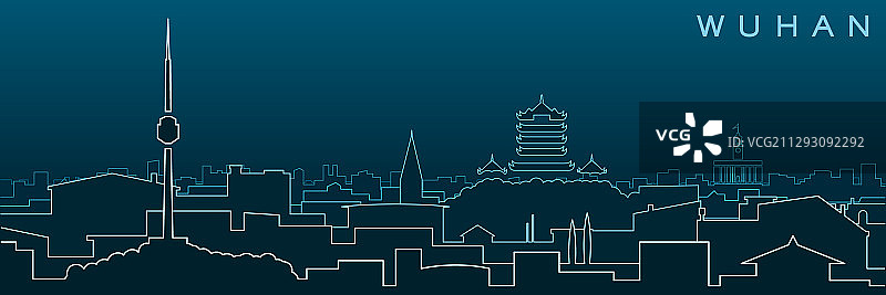 武汉多条天际线和地标图片素材