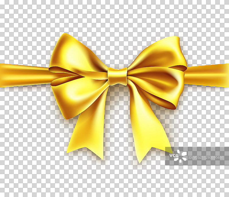 缎带制成的金色礼品蝴蝶结图片素材