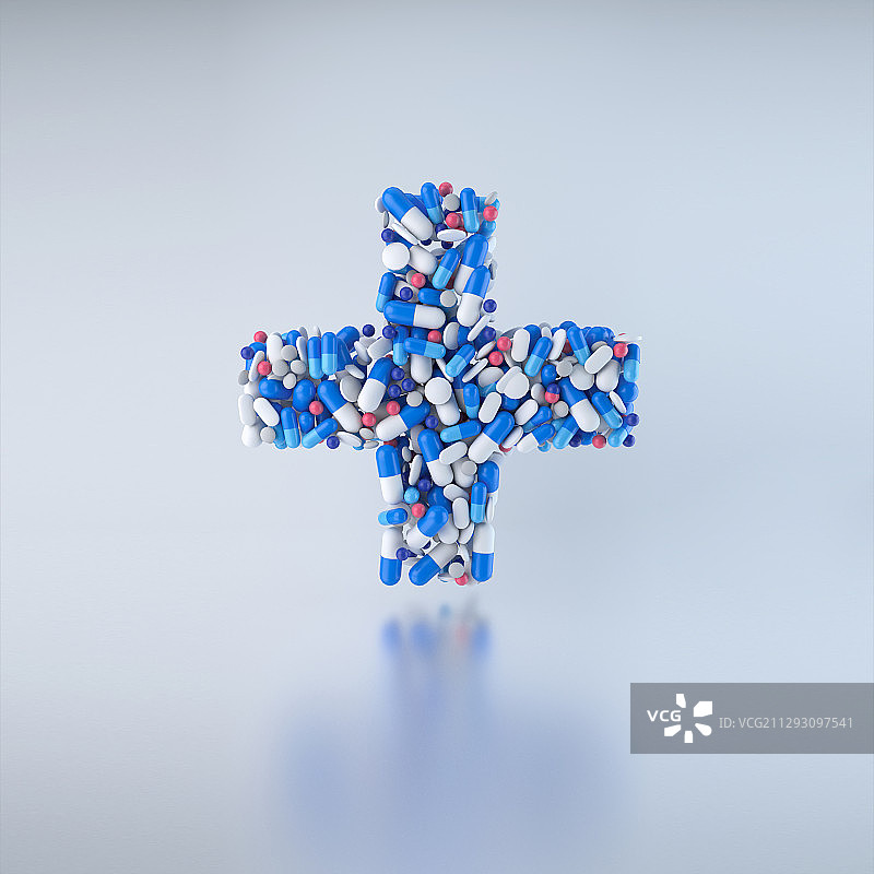 3D医疗行业药品凝聚图标造型实体效果插图图片素材
