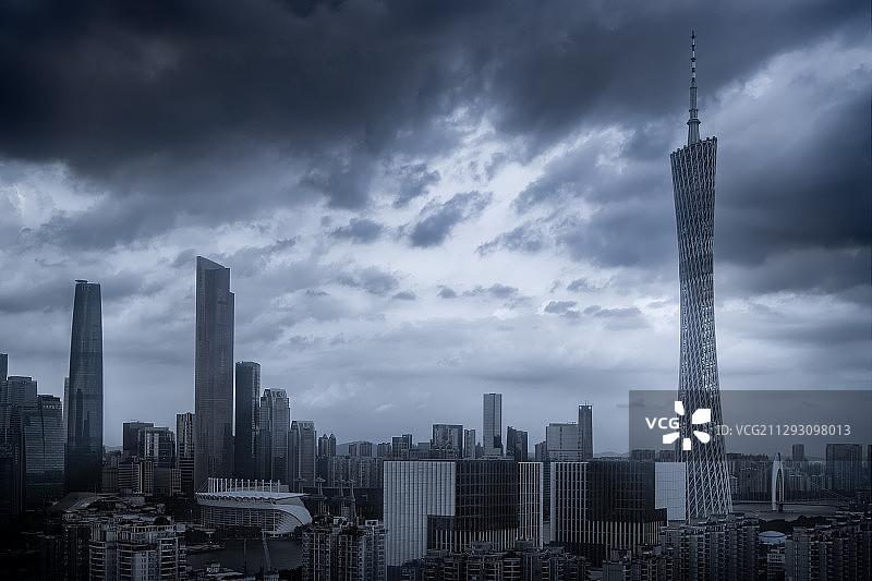 广州塔忧郁调图片素材