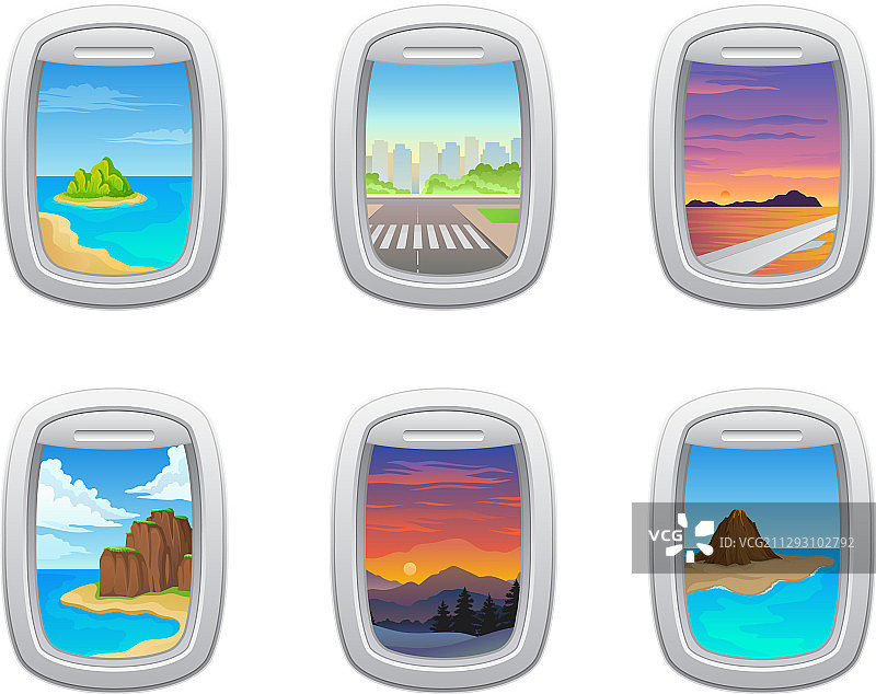 飞机舷窗的迷人景色图片素材