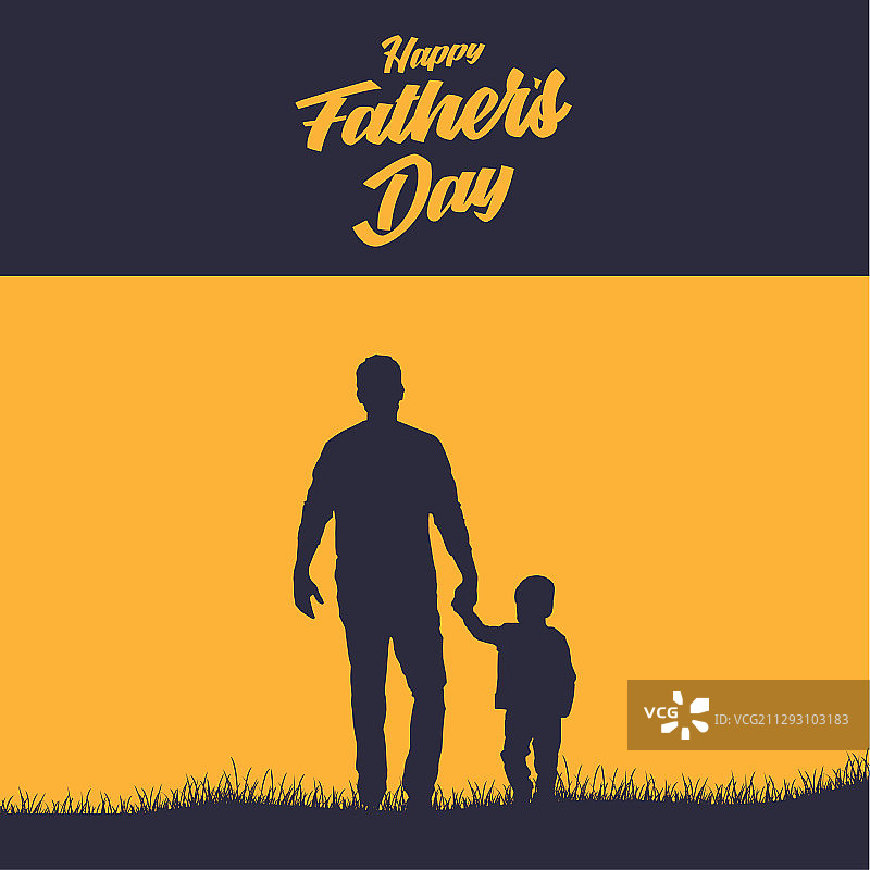父亲节海报：爸爸和儿子背景图片素材