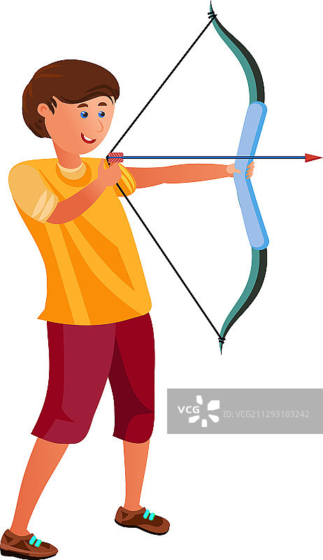 青少年男孩射箭图片素材