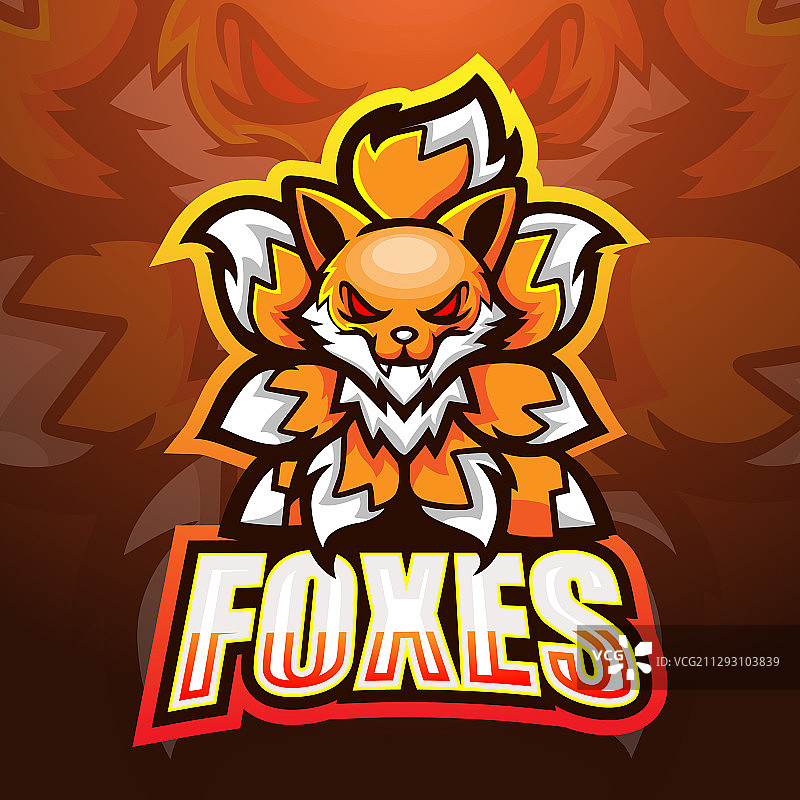 狐狸吉祥物电竞logo设计图片素材