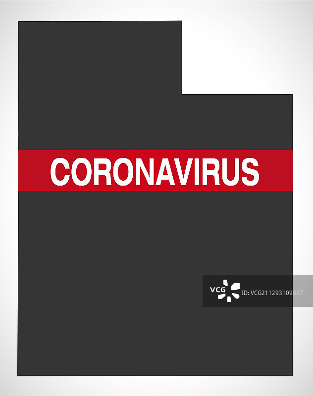 美国犹他州地图与新型冠状病毒图片素材