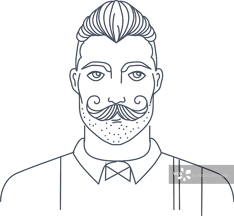 简约风格理发店时尚男士肖像图片素材