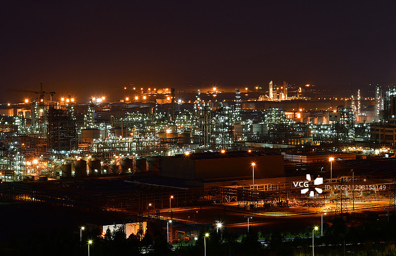 广东惠州大亚湾石化区夜晚远景图片素材
