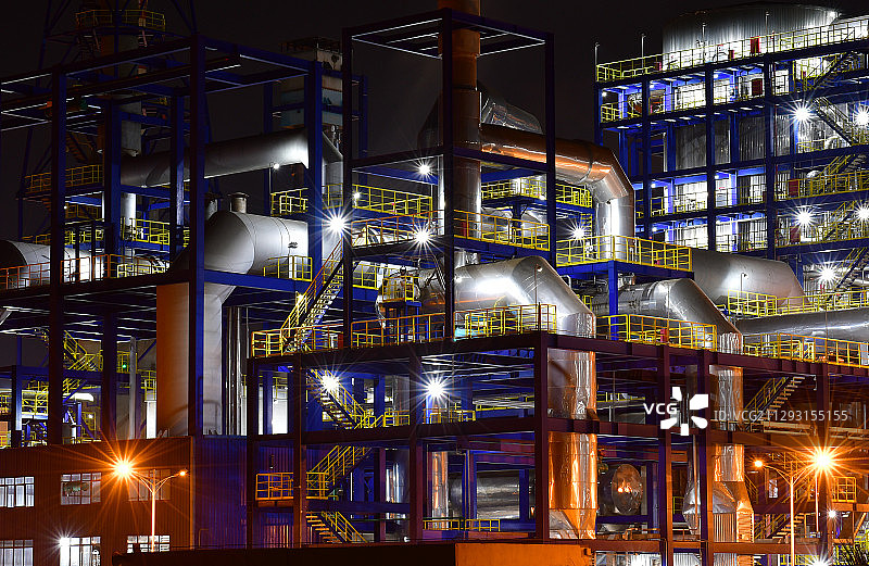 广东惠州大亚湾石化区工厂夜晚图片素材