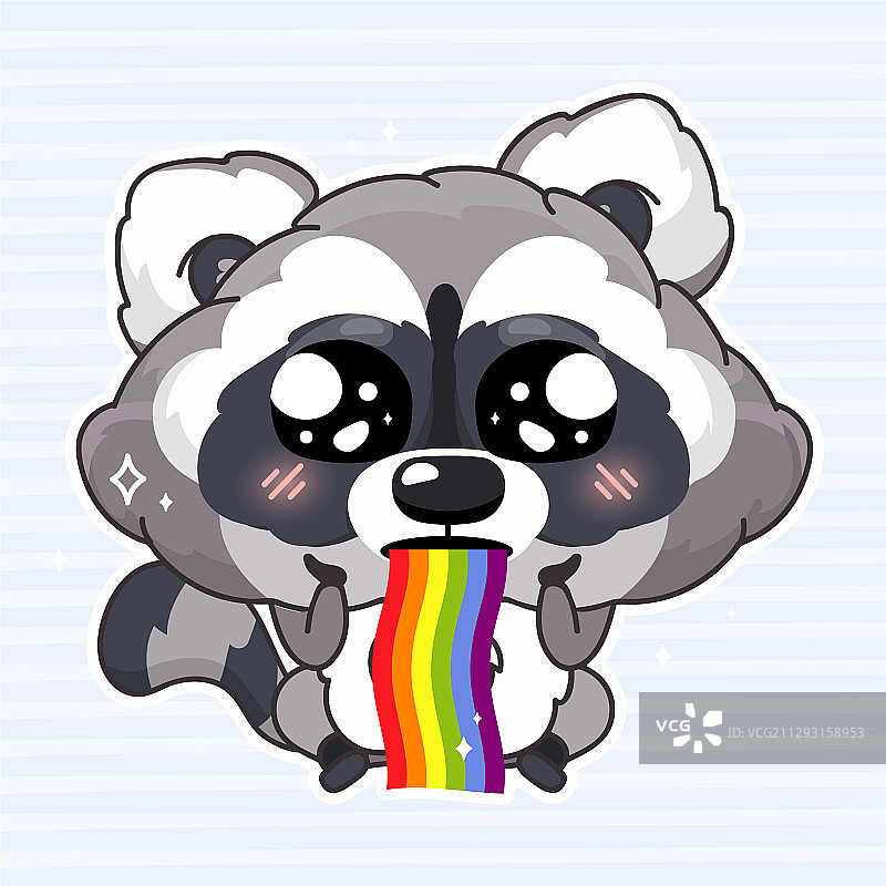 可爱的浣熊卡通人物图片素材