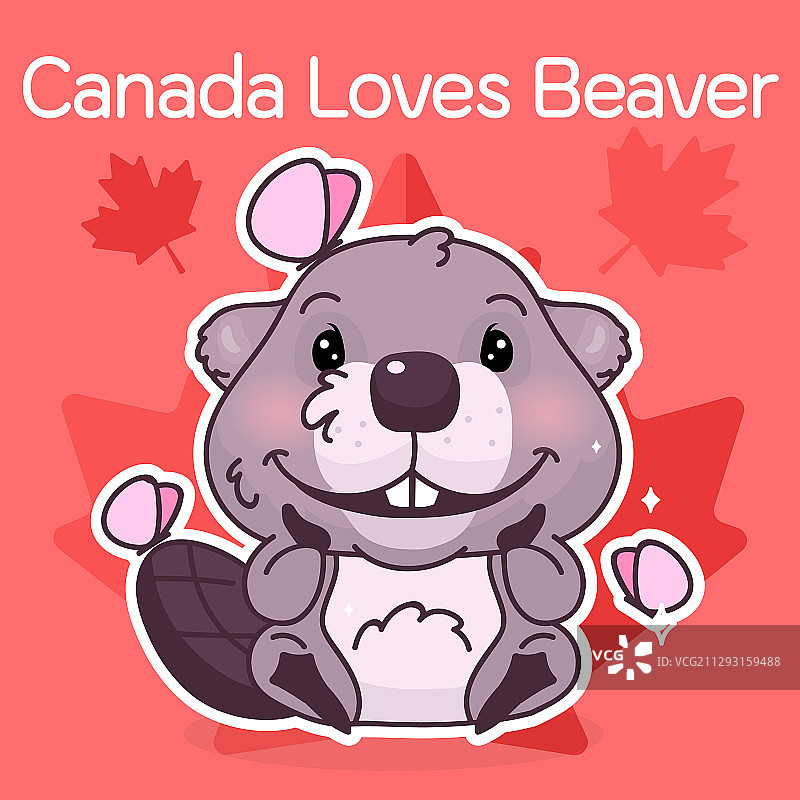 可爱的加拿大河狸吉祥物图片素材