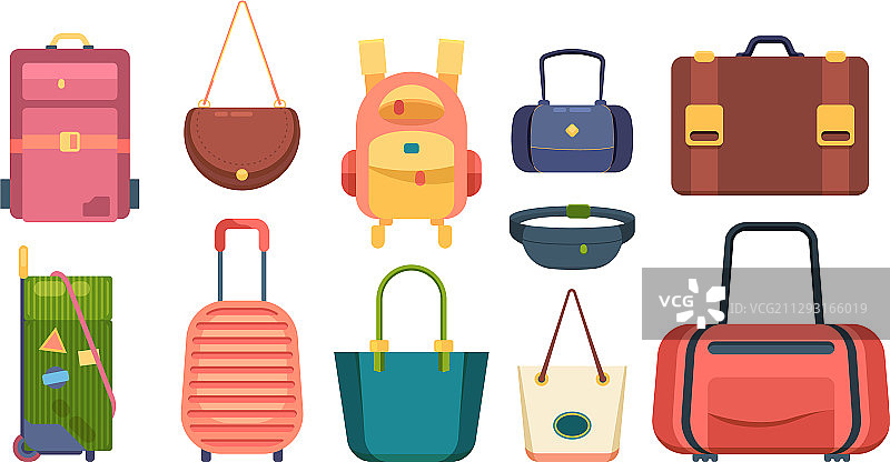 时尚女性彩色旅行背包图片素材