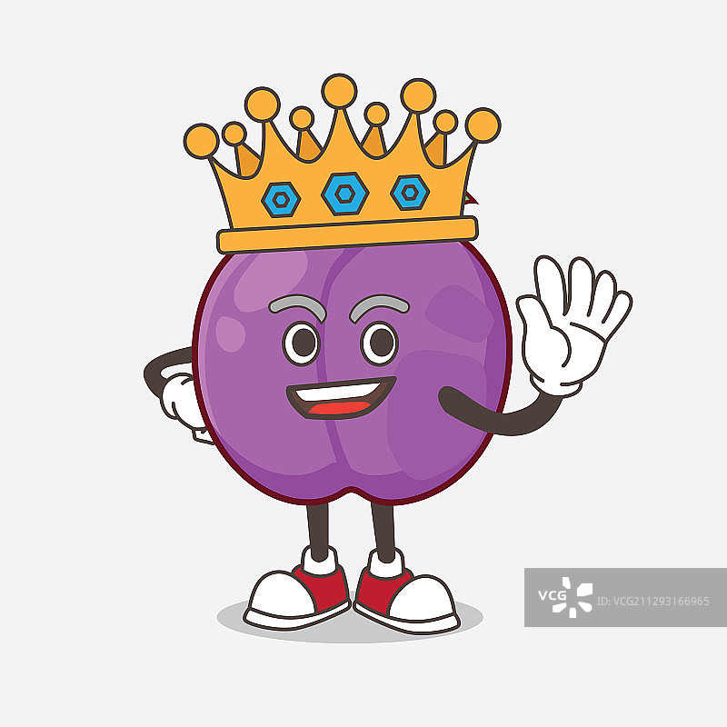 卡通风格的李子水果吉祥物图片素材