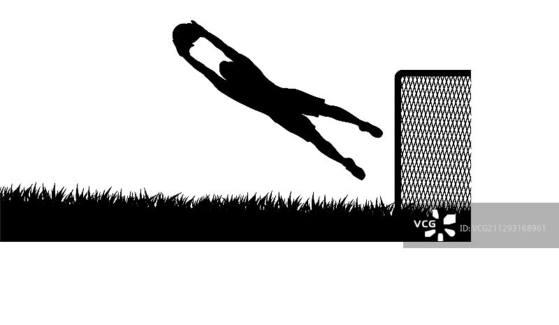 守门员轮廓剪影图片素材