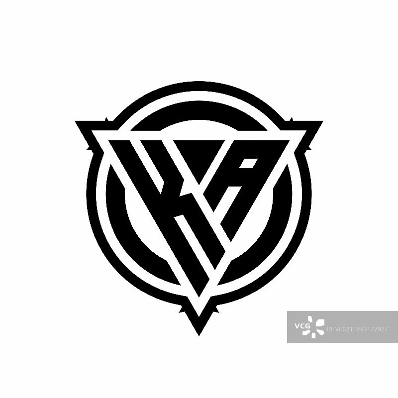 带有三角形和圆圈的KA标志图片素材