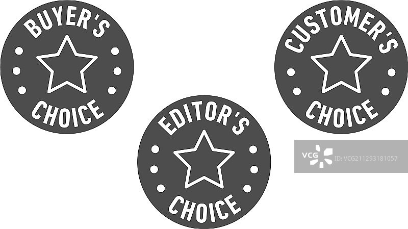 编辑之选和顾客推荐徽章图片素材