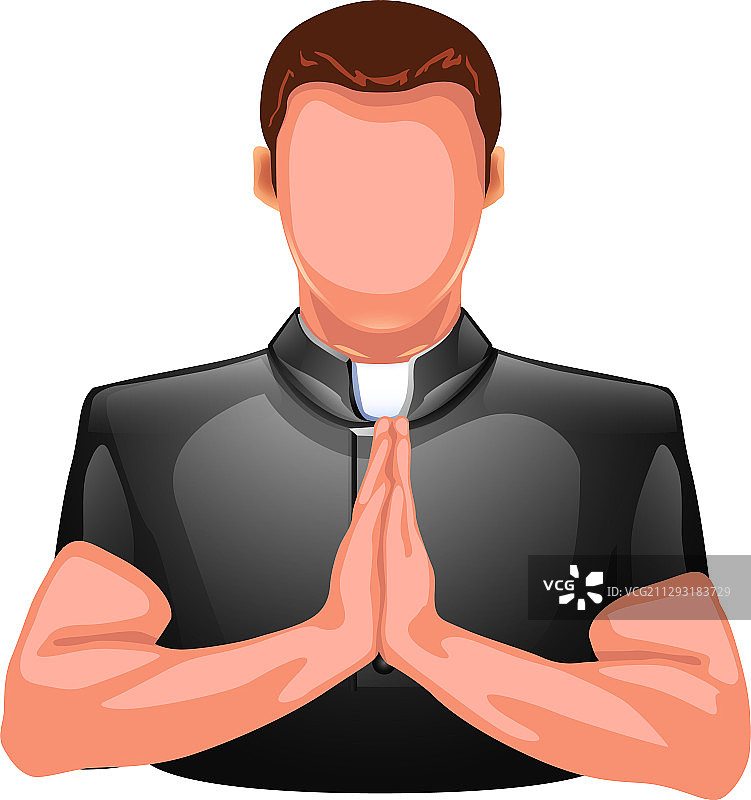 祈祷的牧师轮廓图片素材