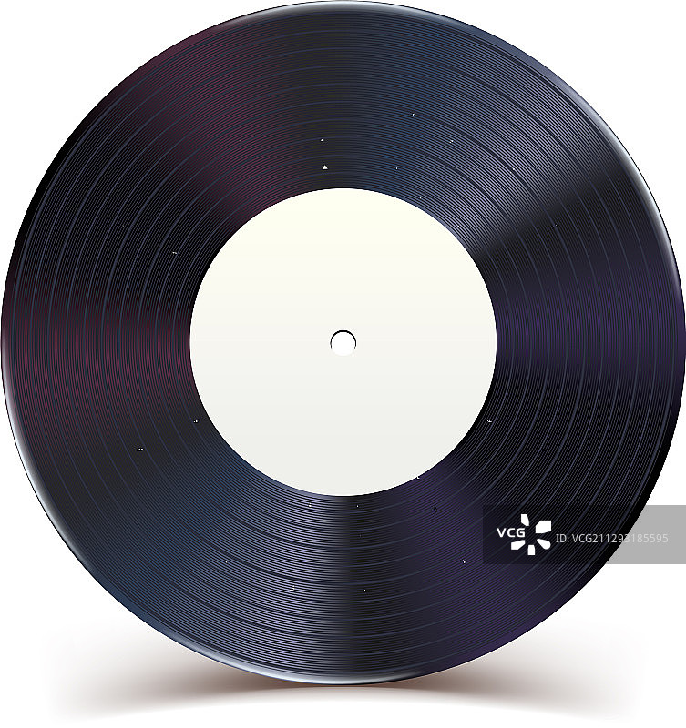 白色背景上的闪亮黑胶唱片图片素材