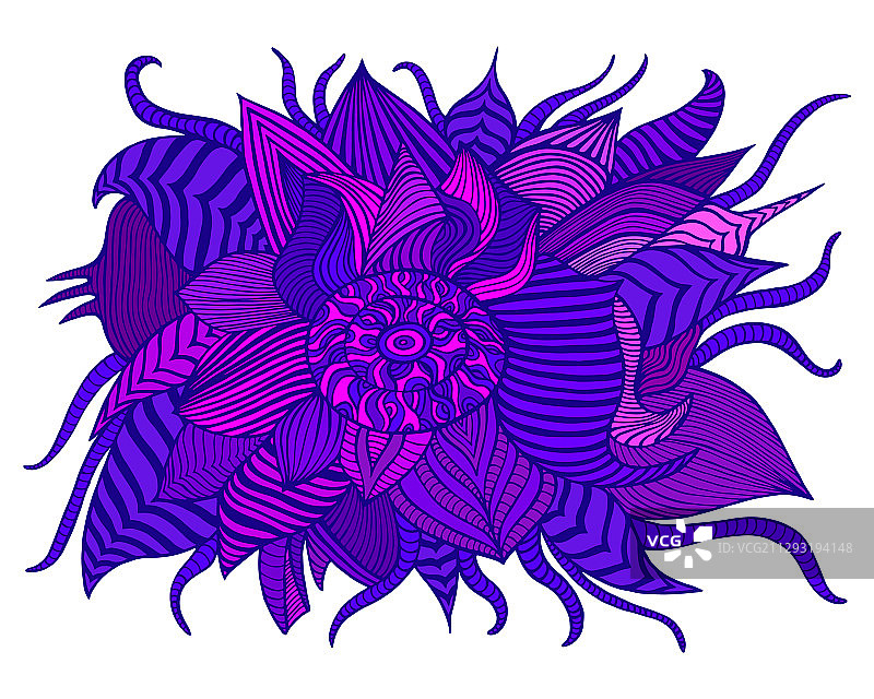 绚丽多彩的装饰花朵（紫色）图片素材