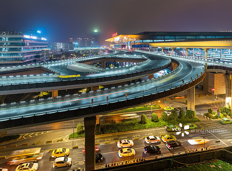 南京南站夜景图片素材