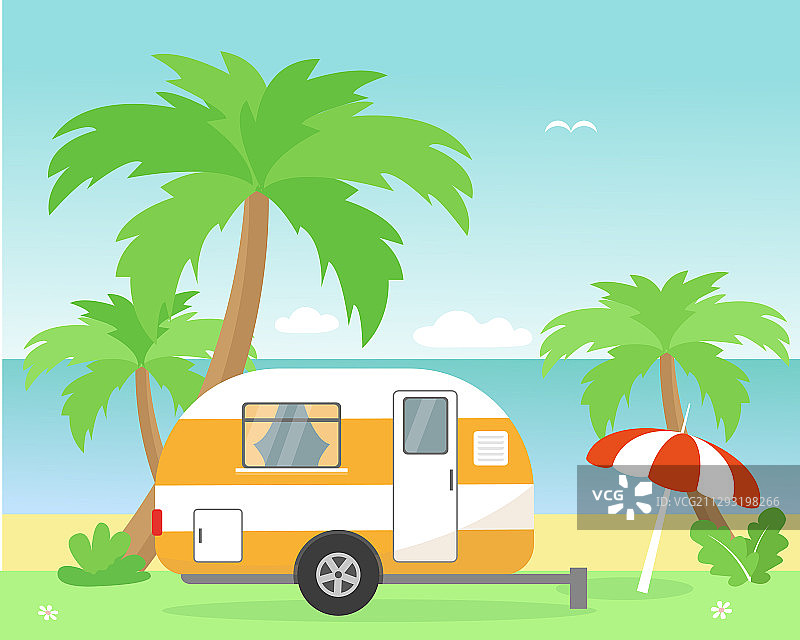 旅行或夏季露营概念图片素材