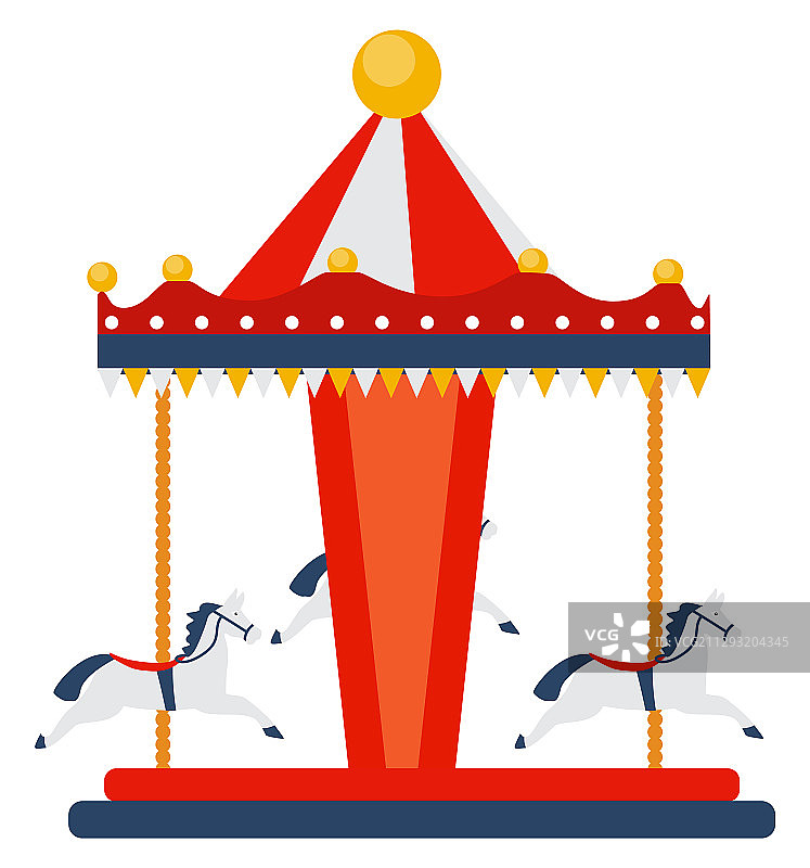 游乐园旋转木马元素图片素材