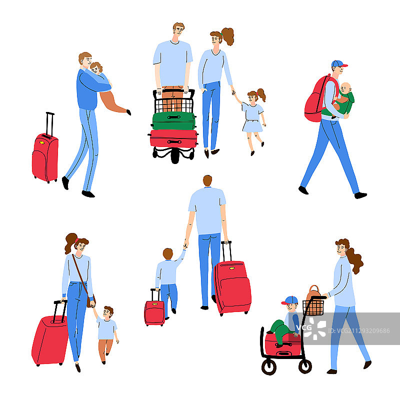 携带行李的人们图片素材