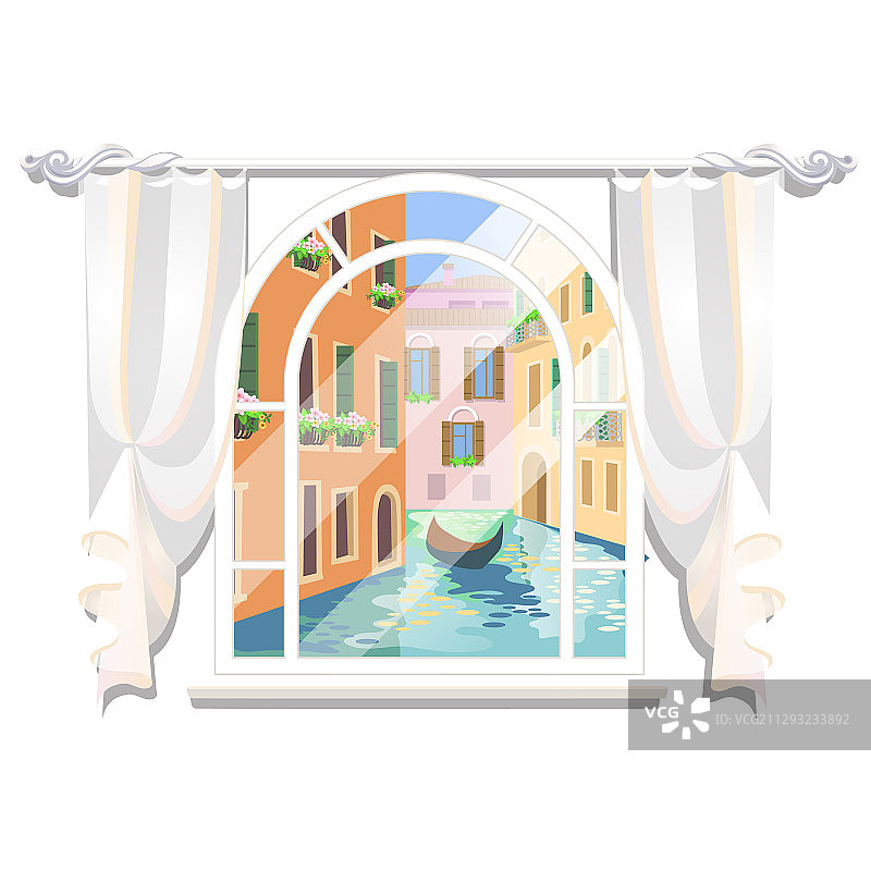 威尼斯风景海报速写图片素材