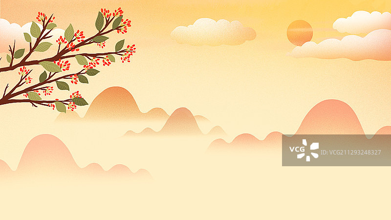 重阳节秋天登高远眺的景色图片素材