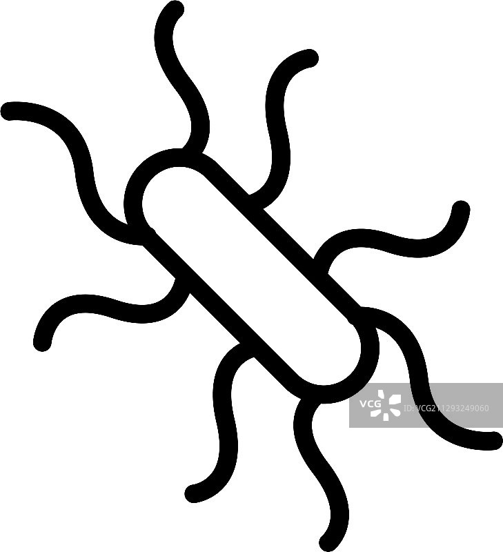 大肠杆菌线性风格图标图片素材