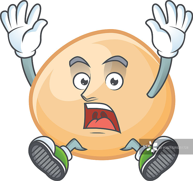 带有震惊表情的卡通棕色豆沙包图片素材