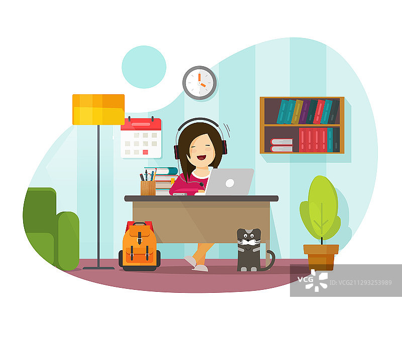 在家工作的自由职业者图片素材