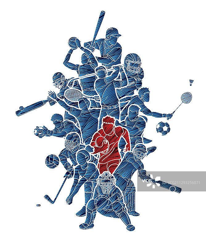 运动混合运动选手卡通图形图片素材