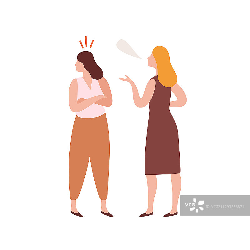 年轻女子与受委屈的女孩交谈图片素材