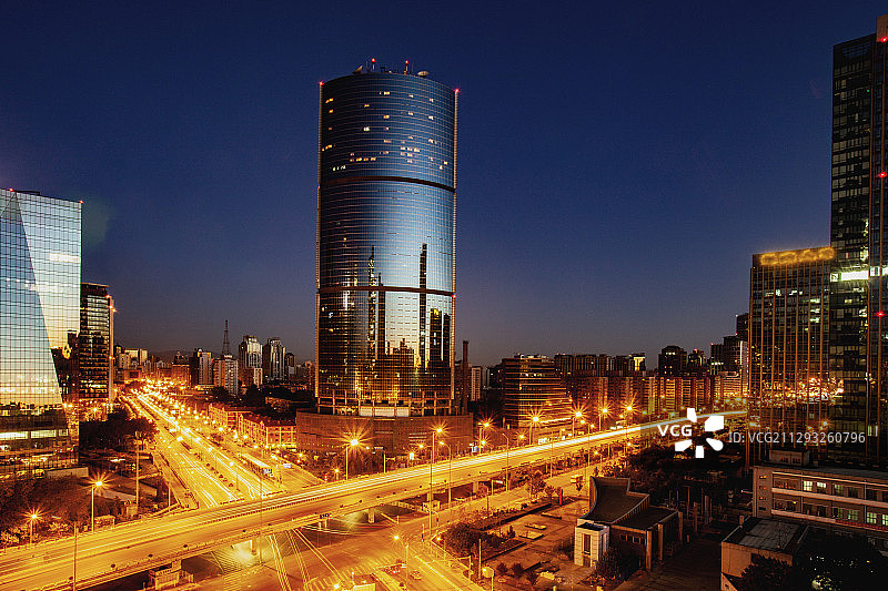 北京东三环京广桥夜景图片素材