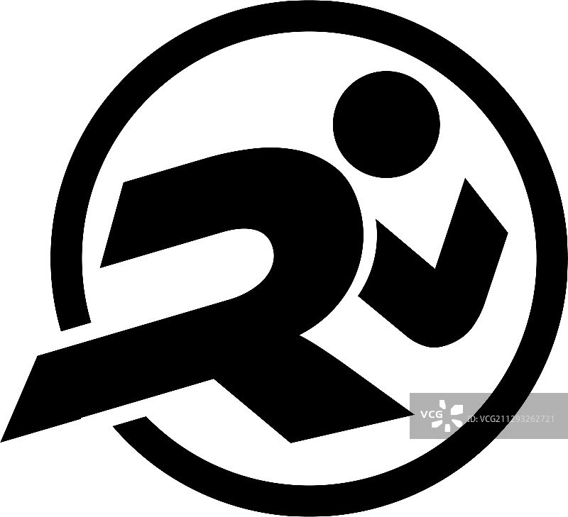 跑步logo设计图标（现代简约风格）图片素材
