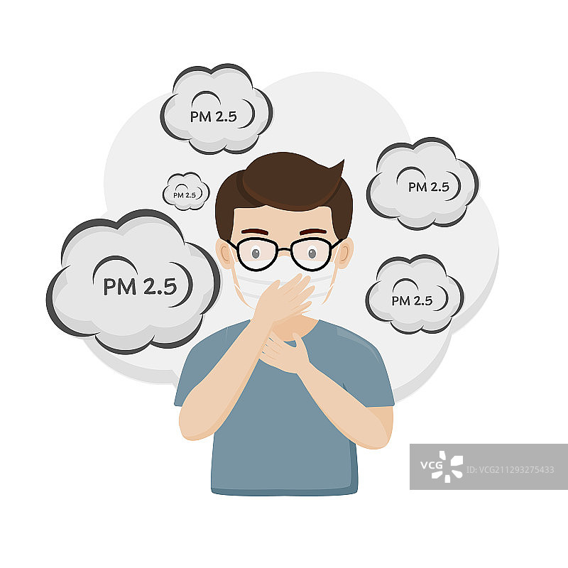 戴医用口罩预防PM2.5的人们图片素材