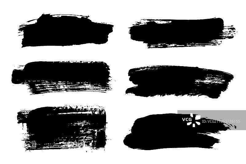 手绘笔刷笔触污渍套装图片素材